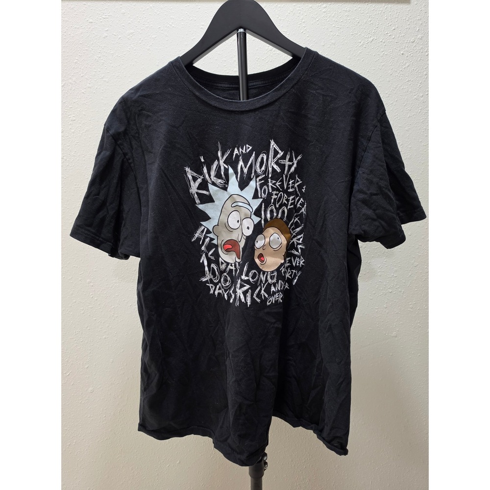 Rick and Morty Adult Swim Graphic T-Shirt Black Ripple Junction XL